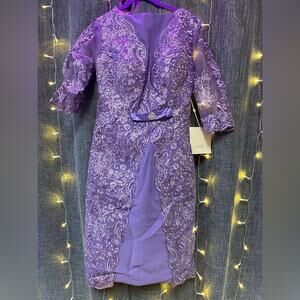 Lin Ting Purple Formal Dress Mother of the Bride Size 10